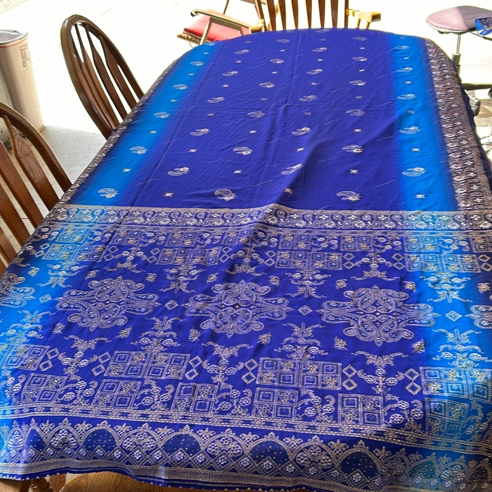 Sari saree India navy royal blue beautiful